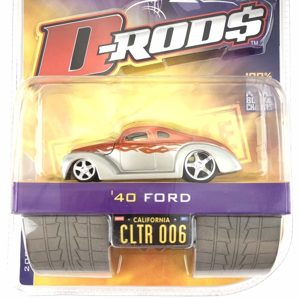 Jada‎ D-Rods 40 1940 Ford Silver & Orange Rubber Tires Diecast Car 1/64 Scale